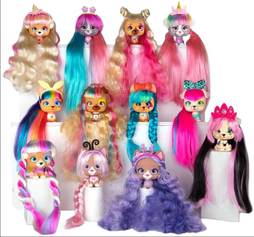 Imc Toys vip Pets Azul Boneca revelação de cabelo surpresa série 1 Multikids