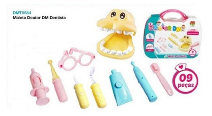 Kit Doutor Dentista Infantil Maleta com Acessórios Dm toys 5584