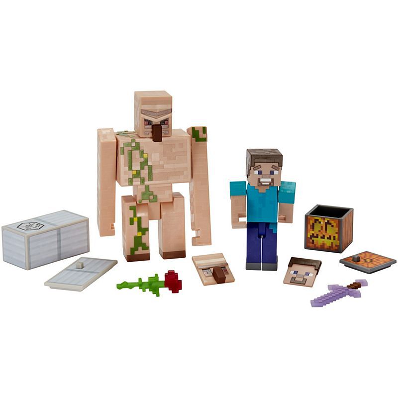 Minecraft Pack Steve e Golem de Ferro- Mattel -GCP33