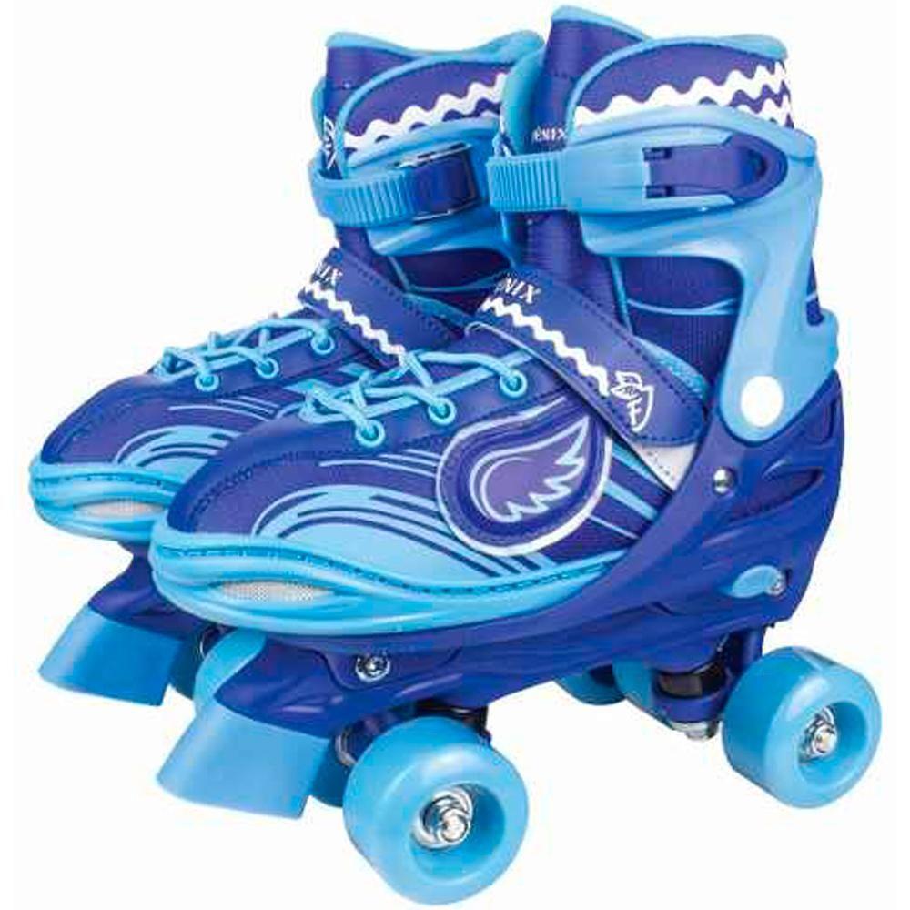 Patins Roller Skate ajustáveis Azul Com Luz (30-41) Fenix