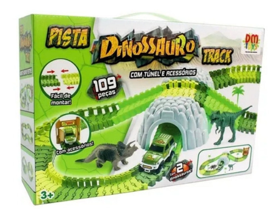 Pista Dinossauro Track com Túnel e Acessórios 109 Peças DMT6130