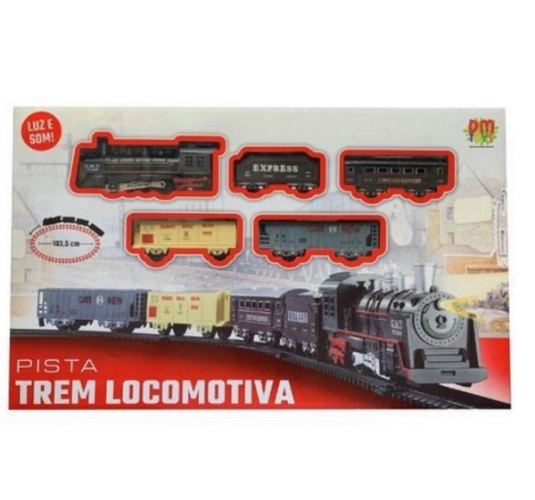 Pista Trem Locomotiva DM Toys DMT5750