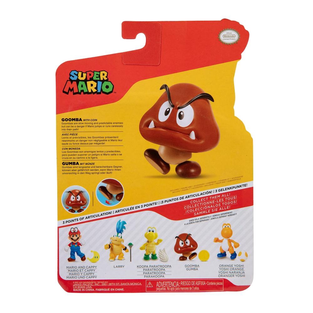 Super Mario Boneco Goomba 4 polegadas colecionável Candide