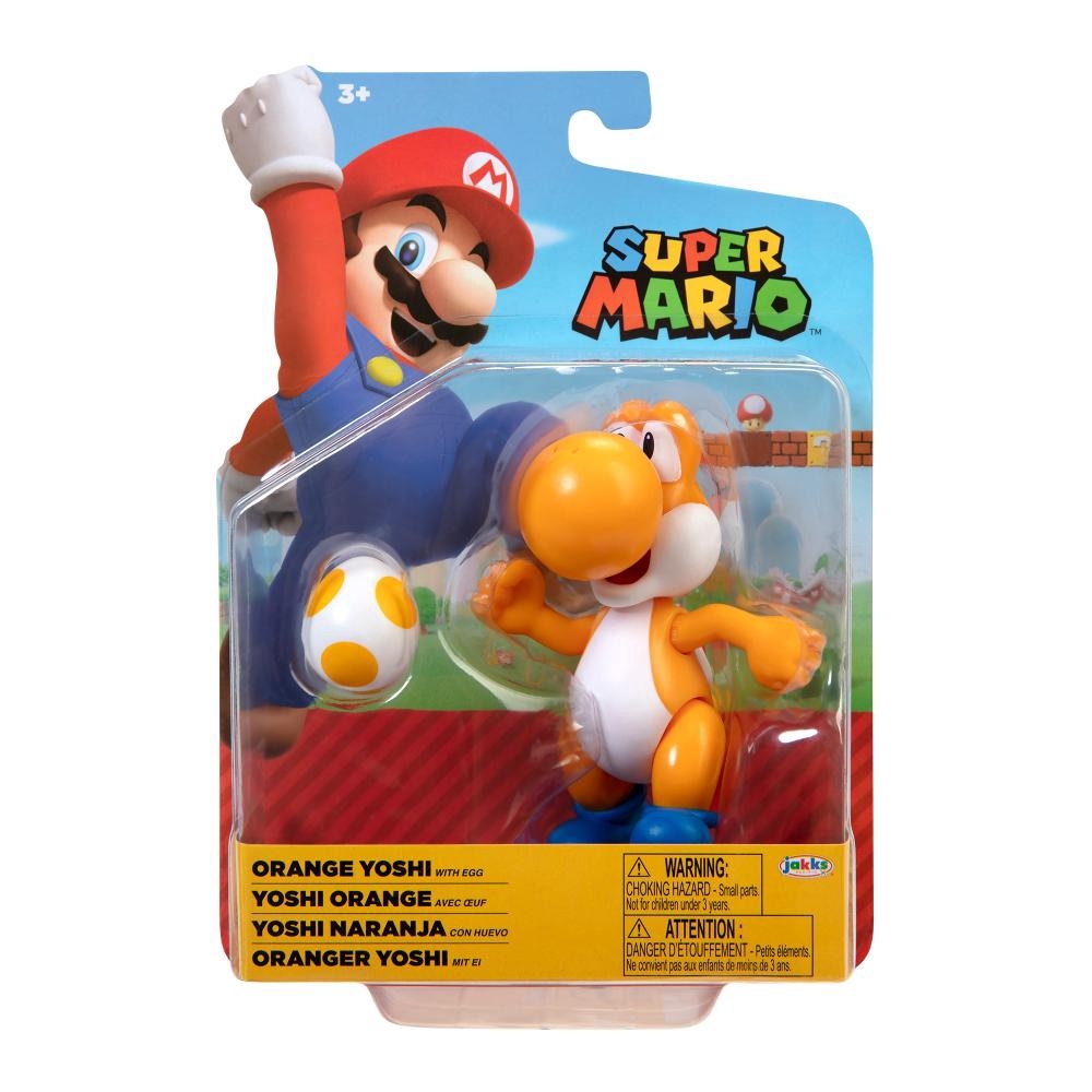 Super Mario Boneco Yoshi Laranja 4 polegadas colecionável Candide