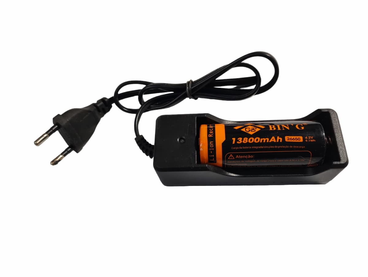 Carregador + Bateria 26650 4.2v Original BIN,G