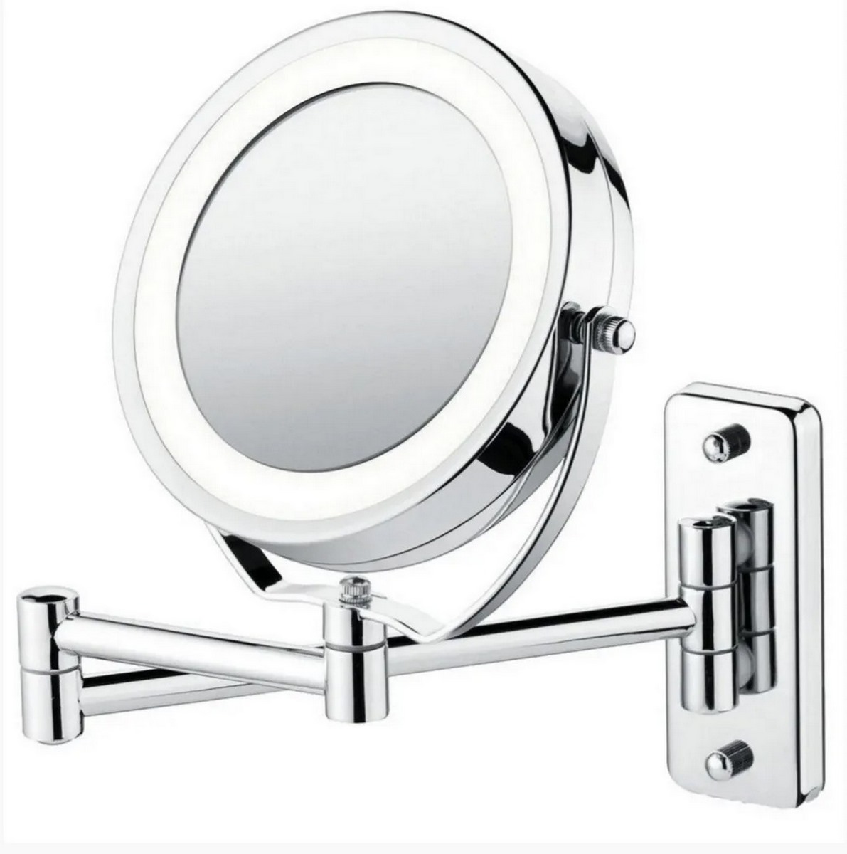 Espelho Articulado Iluminação Led Ampliação 5x Casa Banheiro