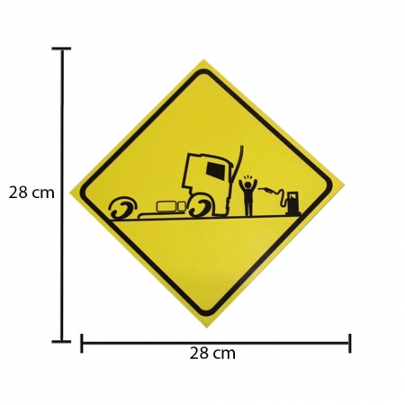 Placa Decorativa Amarela PVC Para Caminhão Assalto