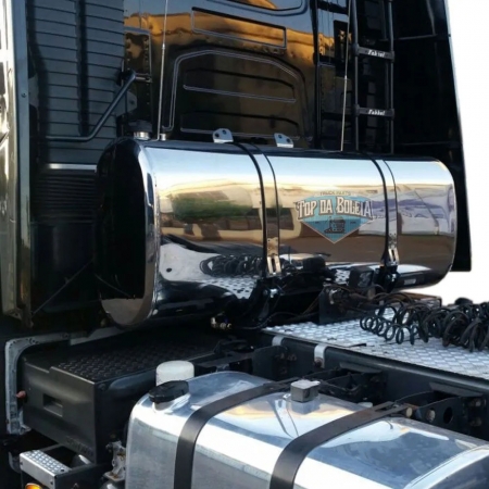 Tanque Adicional Inox Oval Arla / Diesel Plataforma 355 Litros para Caminhão 350mm X 570mm X 2090MM