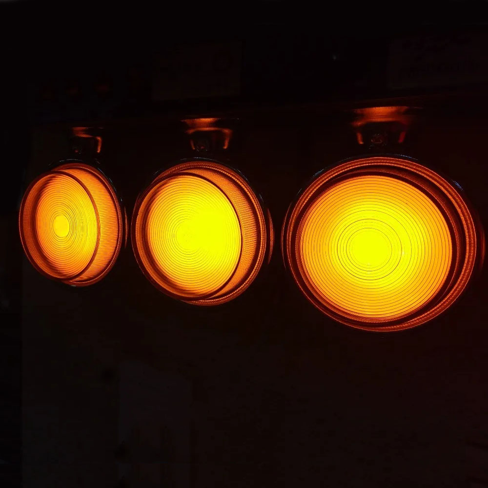 3 Lanternas Bojuda Foguinho Cromada Laranja LED para Caminhão 12v 24v