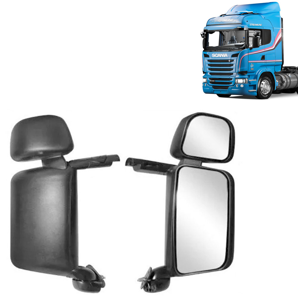 Espelho Completo Compatível com o Caminhão Scania S4 / S5 Lado Direito com Desembaçador