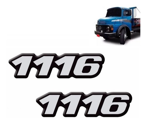 Par Emblema Resinado Lateral Para Caminhão Mb 1116