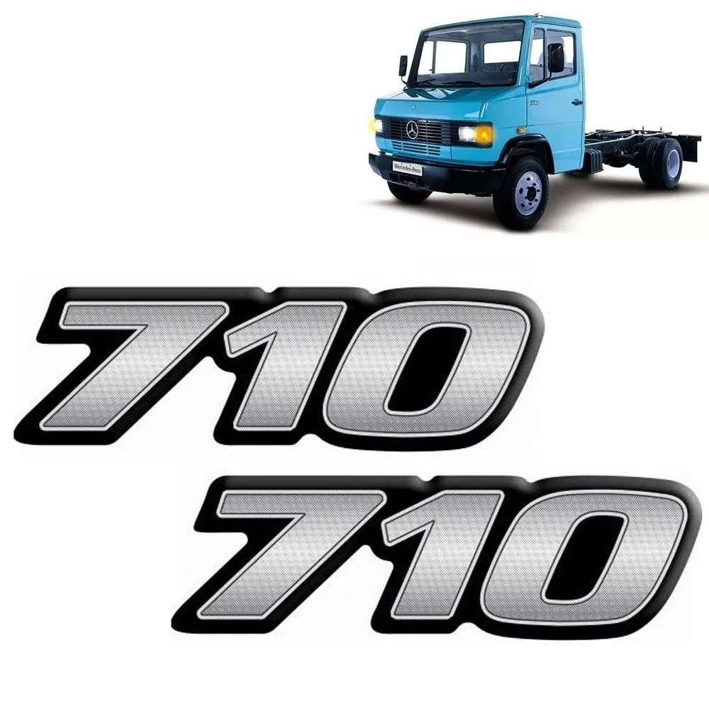 Par Emblema Resinado Reticulado Para Caminhão Mb 710