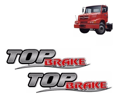 Par Emblemas Resinado Lateral Para Caminhão Mb Top Brake
