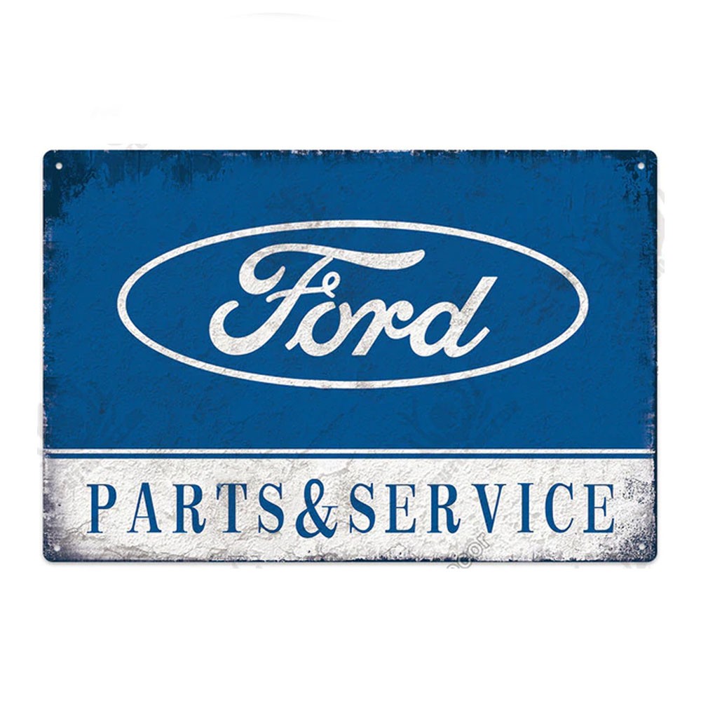 Placa Decorativa Ford Parts & Service Old School 30x20 Cm