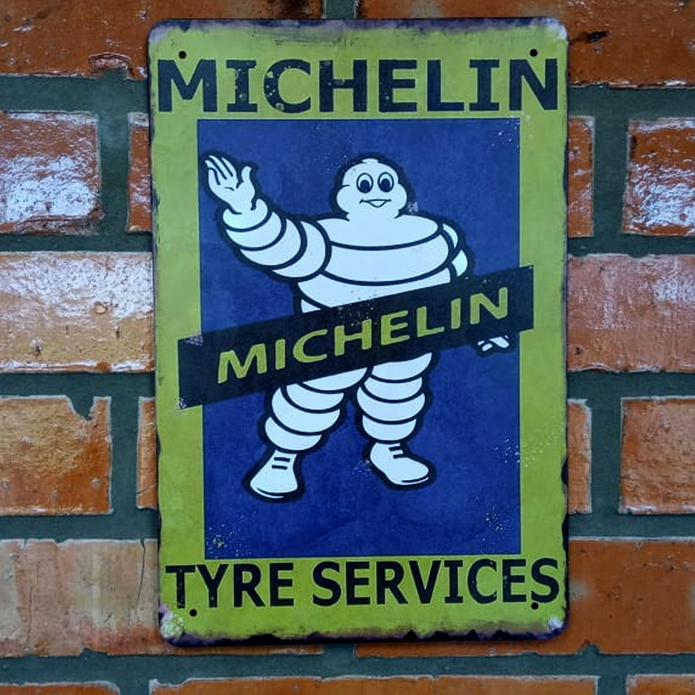 Placa Decorativa Michelin Tyre Services Old School 30x20 Cm