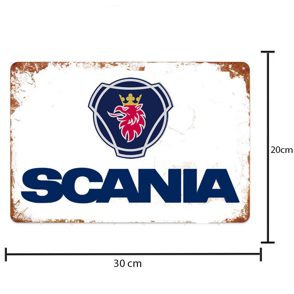 Placa Decorativa Scania Vintage 30x20 Cm