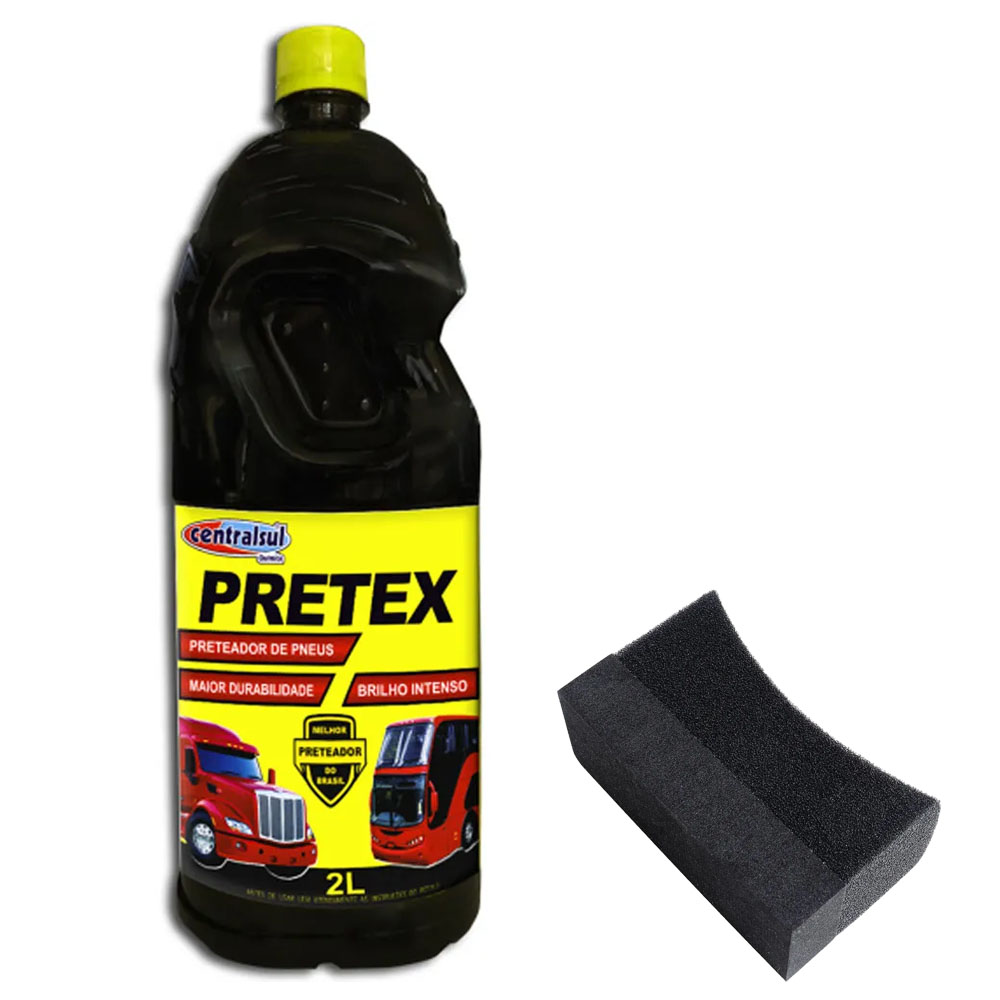 Pretinho para Pneu Pretex 2 litros + esponja aplicadora 