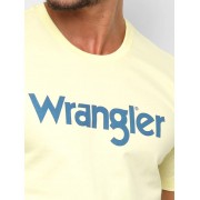 Camiseta Masculina Wrangler Amarela Logo Azul Ref. WM58522AM