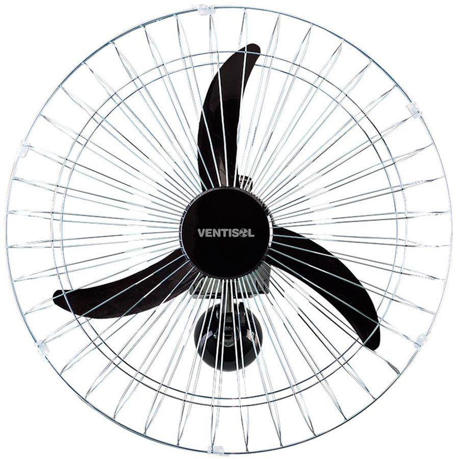 Ventilador Oscilante Parede 60cm Preto Grade Bivolt CH HH Premium - Ventisol