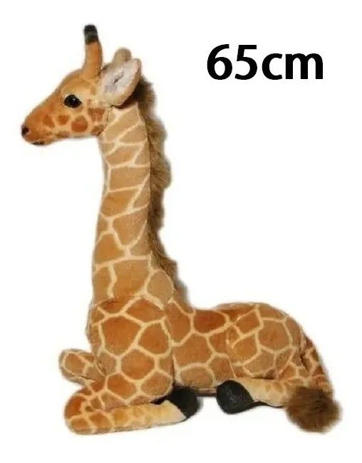 Girafa de Pelúcia Safari Selva Animal Macio 65cm de altura Decoração Festas Presente Namorada Aniversário Crianças Bebê Neném 