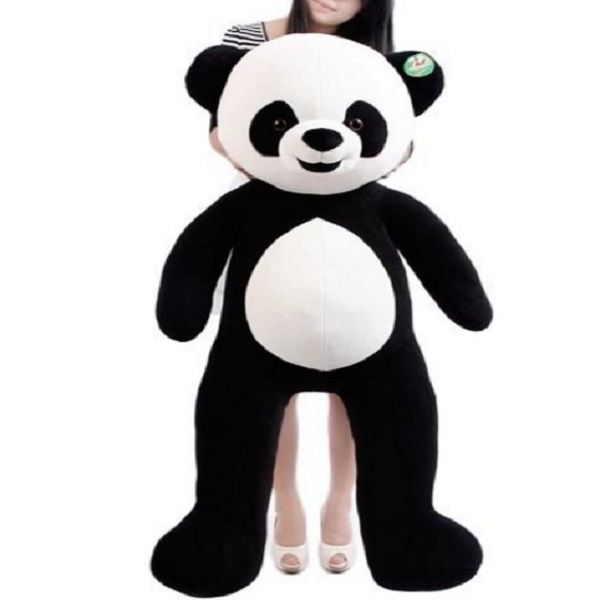Urso de Pelúcia Panda Gigante Grande 1,20 metros ou 120cm de altura + Coração Romântico