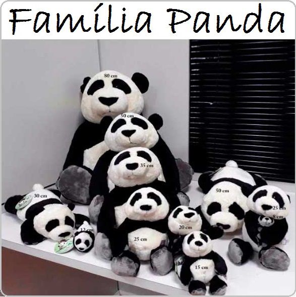 Urso de Pelúcia Panda Nici 25cm - Ursinho pequeno para decoração presente namorada dia das mães festa eventos artesanato enfeite