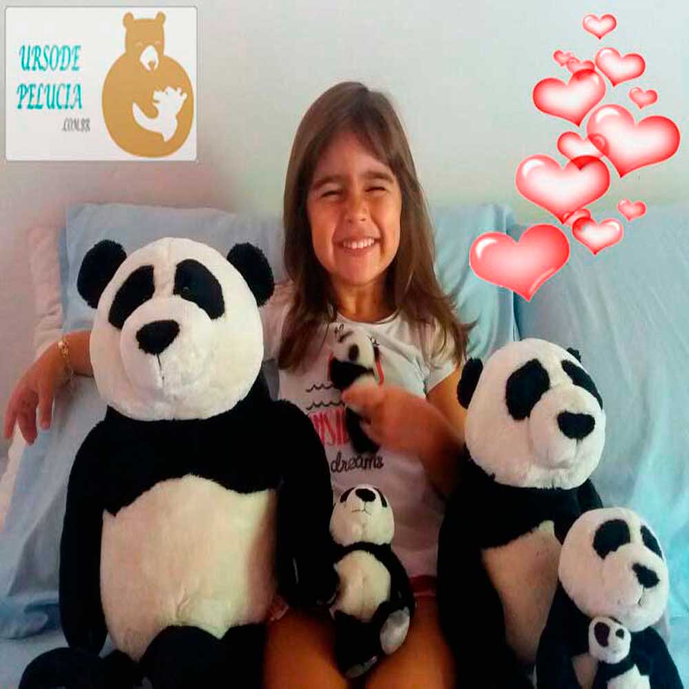 Urso de Pelúcia Panda Nici 25cm - Ursinho pequeno para decoração presente namorada dia das mães festa eventos artesanato enfeite 