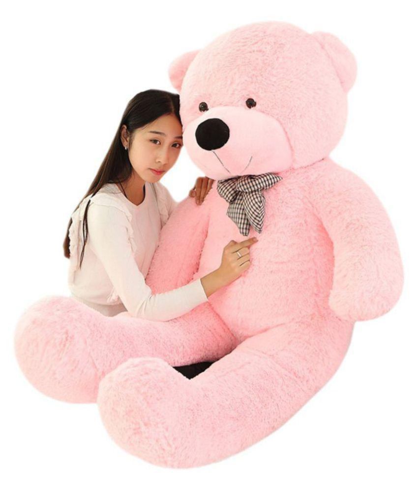 Urso de Pelúcia Rosa Gigante Grande 1,40 metros ou 140cm de altura + Coração Romântico