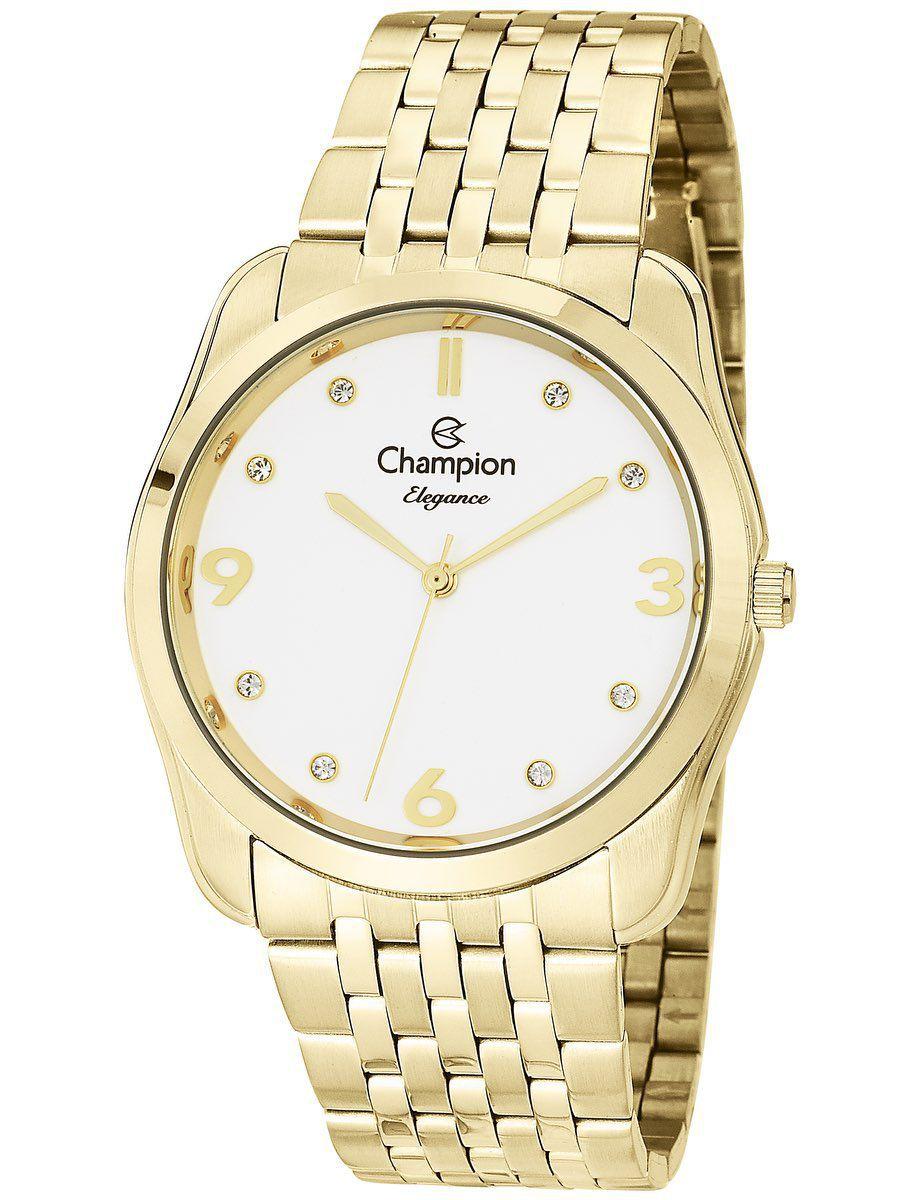 Relógio Champion Dourado Feminino + Kit Semijoias - Elegance - CN25341W