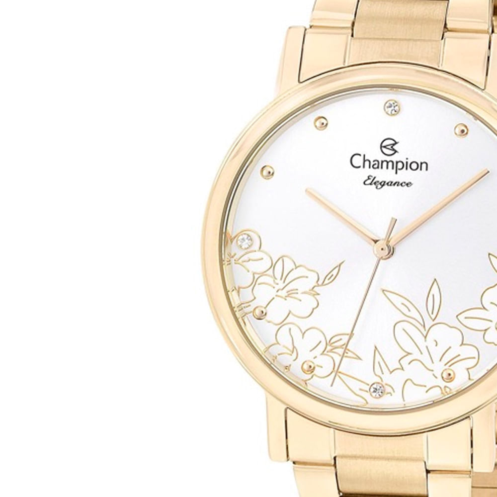 Relógio Champion Feminino Dourado + Kit Semijoias  - Elegance - CN25887W