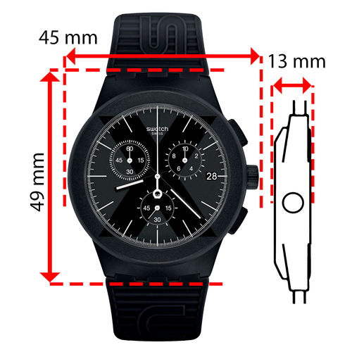 Relógio Swatch Unissex Preto - X-District Black SUSB413