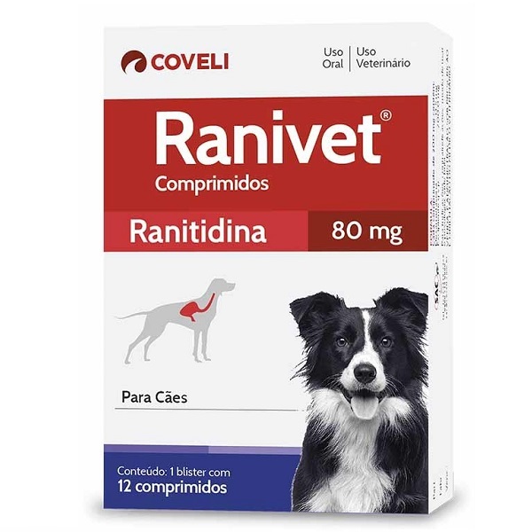 Antiácido coveli ranivet ranitidina para cães com 12 comprimidos