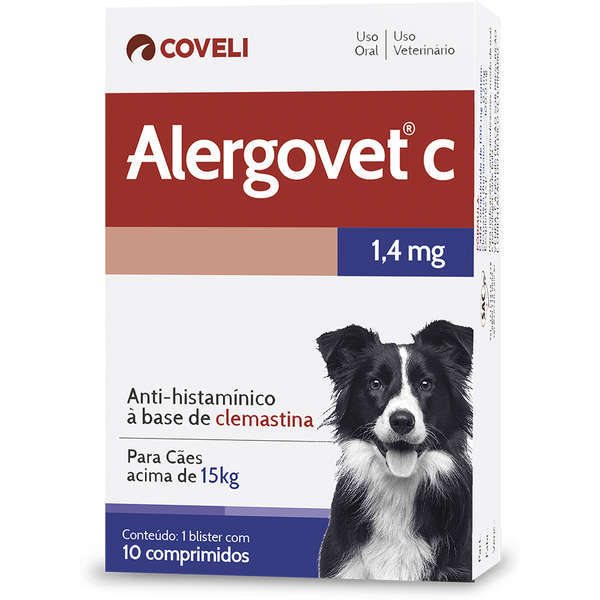 Antialérgico coveli alergovet c 1,4mg para cães