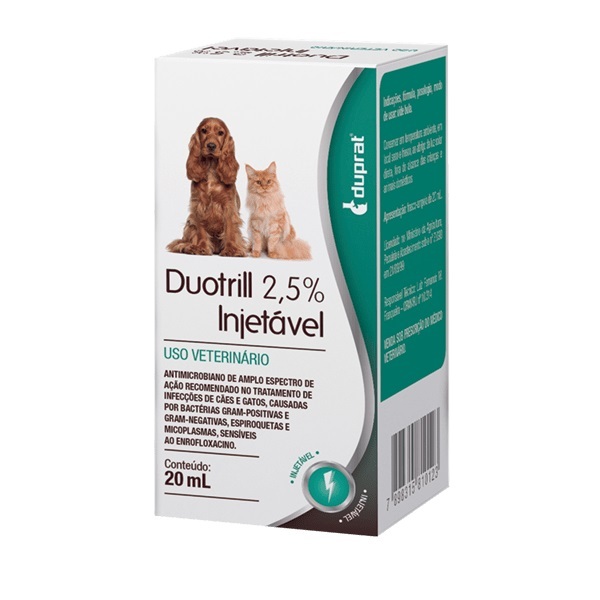 Antibiótico duprat duotrill 2,5% injetável 20ml