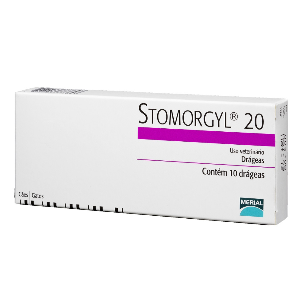 Antibiótico stomorgyl 20 para cães e gatos com 10 comprimidos
