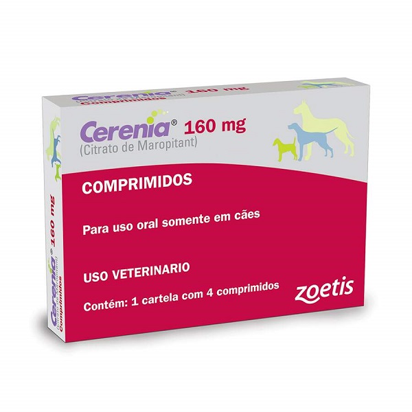 Antiemético zoetis cerenia 160mg para cães com 4 comprimidos