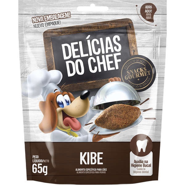 Petisco Snack Petitos Delicias do Chef Sabor Kibe para Cães