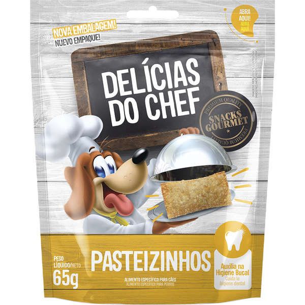 Petisco Snack Petitos Delicias do Chef Sabor Pasteizinhos para Cães
