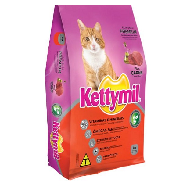 Ração Kettymil Plus Carne para Gatos Adultos