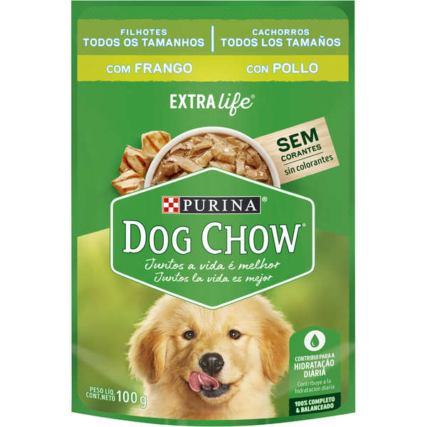 Ração Úmida Nestlé Purina Dog Chow Sachê Franguinho ao Molho para Cães Filhotes