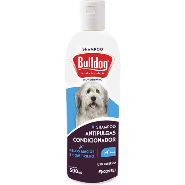 Shampoo e condicionador coveli bulldog antipulgas 500ml