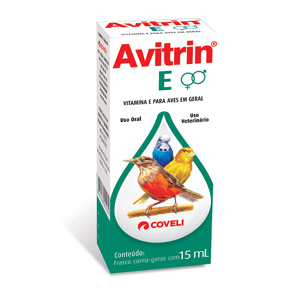 Suplemento vitamínico avitrin E para pássaros 15ml