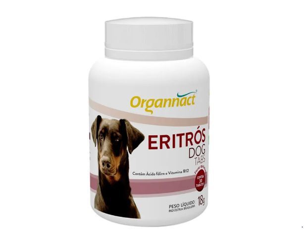 Suplemento vitamínico eritrós dog tabs organnact com 30 tabletes