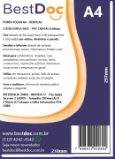 PORTA FOLHA A4 - VERTICAL  C/FITA DUPLA FACE - PVC CRISTAL 0,40mm - 10 UNIDADES