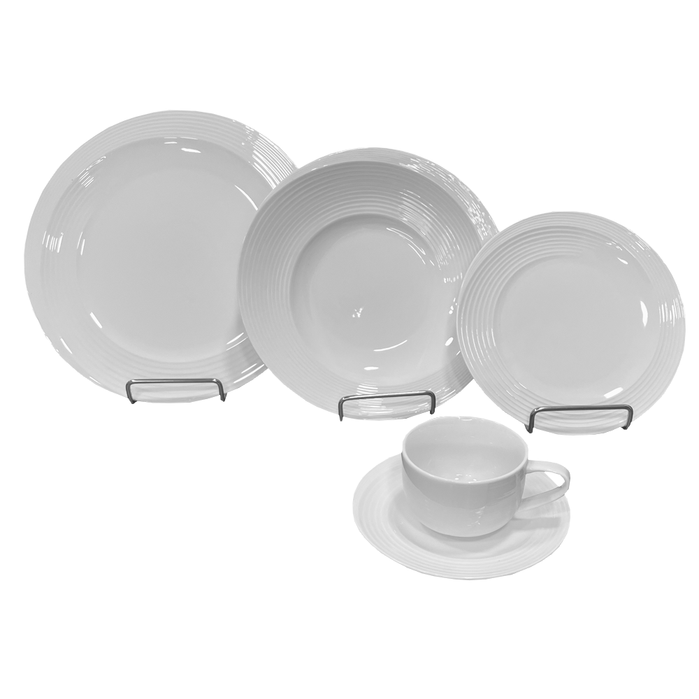Aparelho de Jantar de Porcelana Next Wow com 4 Xícaras para Chá Branco 20 Peças