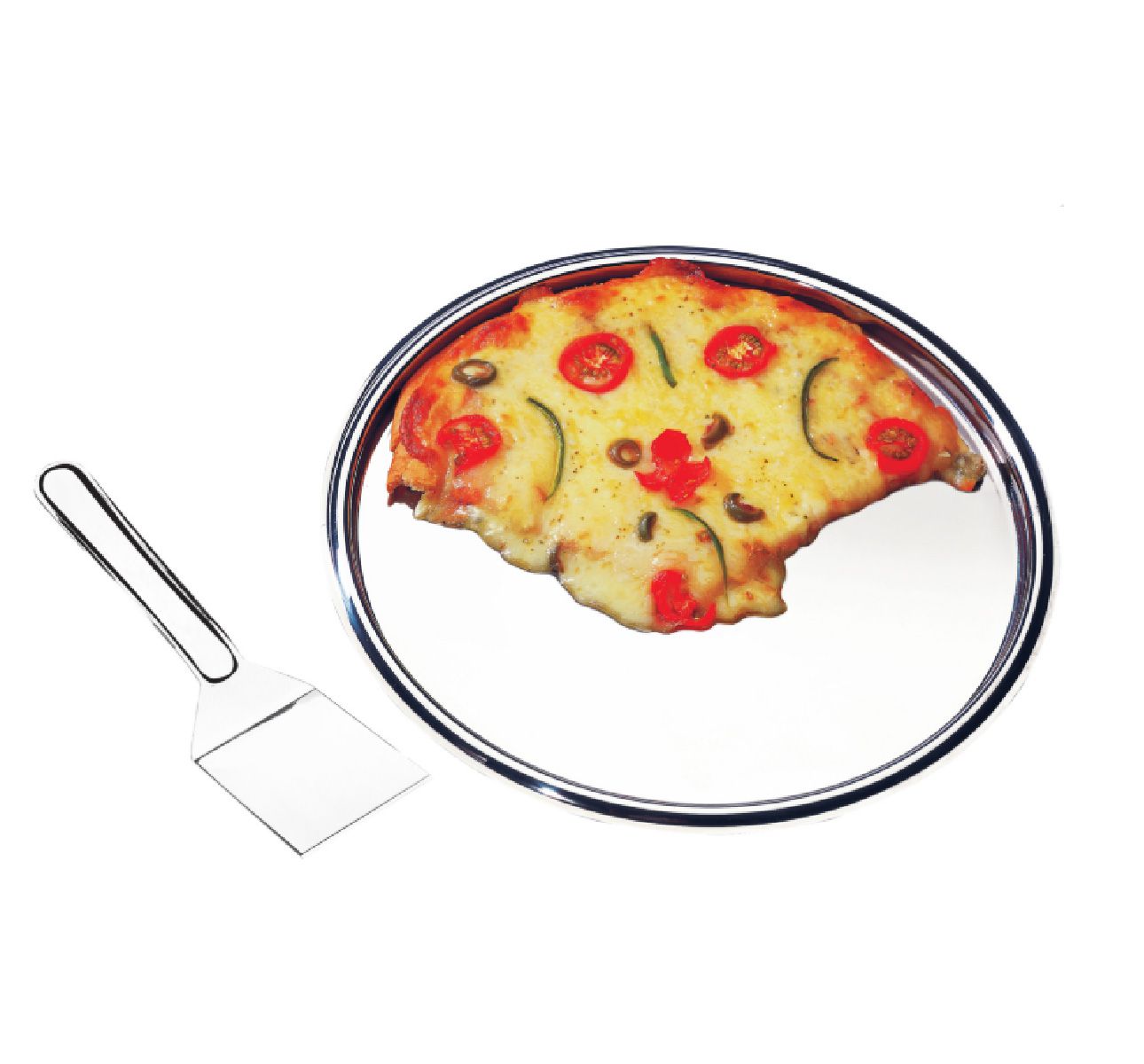 Conjunto para Pizza de Aço Inox Zanella com Espátula 2 Peças