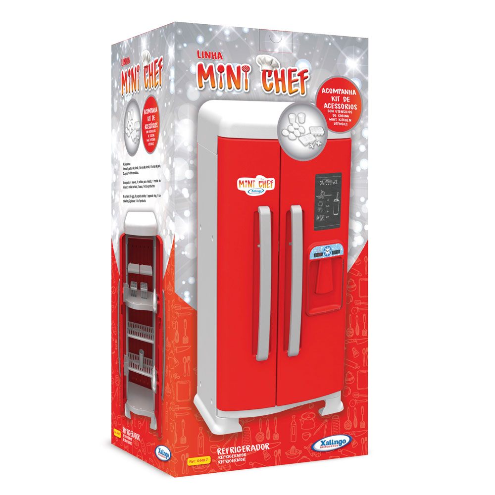 Refrigerador de Plástico Xalingo Mini Chef Vermelho e Branco