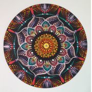 Mandala Terapêutica Decorativa de Parede MDF e Pintura Livre 35 cm