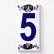 Número 5 para Casa Residência em Cerâmica Esmaltada 7,5 x 15 cm