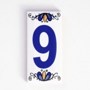 Número 9 para Casa Residência em Cerâmica Esmaltada 7,5 x 15 cm